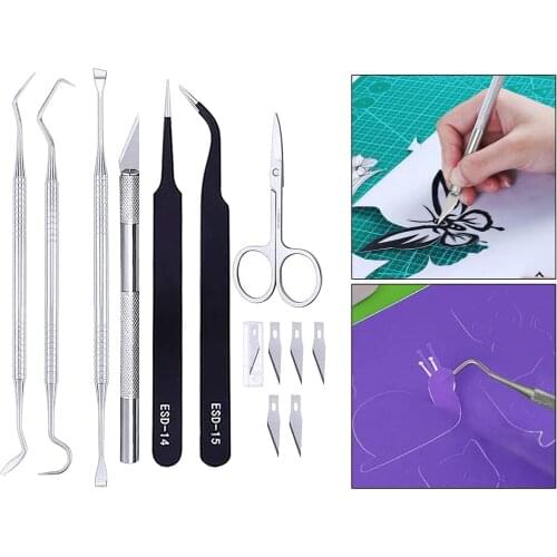 7Pcs Vinyl Weeding Tool Kit Weeder Hooks Scissor for Paper Cutting Scrapbooking