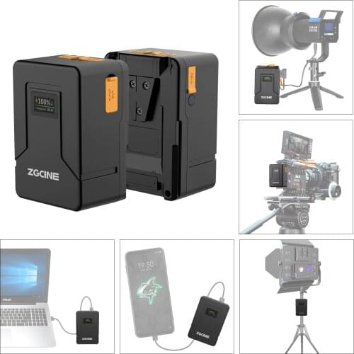 ZGCINE Mount V Lock Battery Portable Fast charging 99Wh 6800mAh Rechargeable Battery With LCD Screen For Video Light Smartphone
