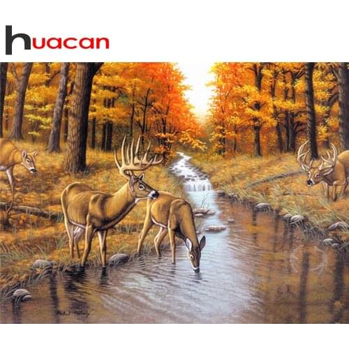 Huacan DIY Diamond Painting With Square/Round Stones Nature 2019 Diamond Embroidery Icons Scenic Rhinestones Pictures