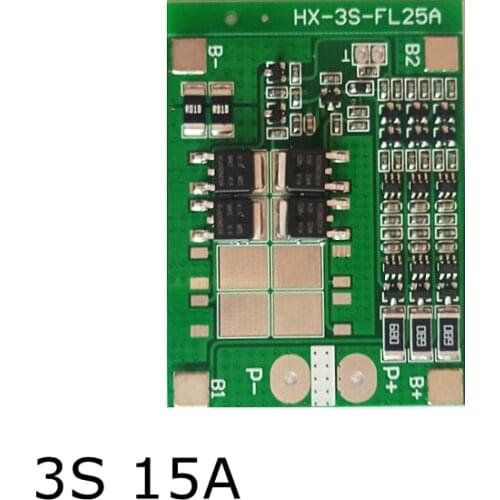 Banlance version 3S 11.1V 12V 18650 Lithium battery protection Board 12.6V 15A BMS Lithium battery charing Board with protection