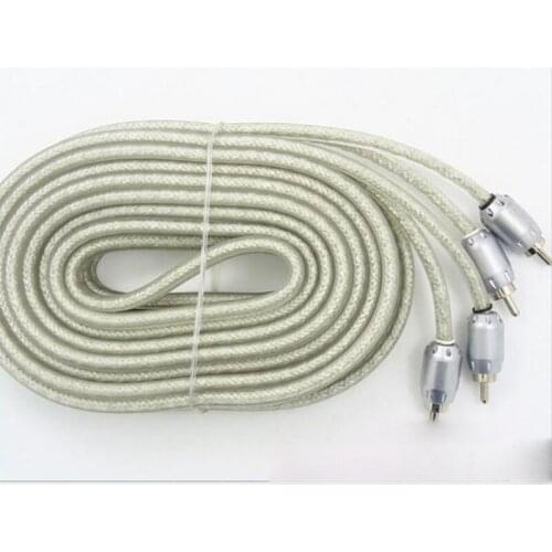 White metal double shielded cable Cable Converter amplifier subwoofer 5m Pure copper