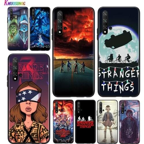Bright Black Cover stranger things for Huawei Honor 30 20S 20 10i 9S 9A 9C 9X 8X 10 9 Lite 8A 7C 7A Pro Phone Case