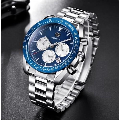 Stainless Steel Watch Fashion Mens Watches Top Brand Luxury Casual Chronograph Mens Watch Military Sports Watch Wholesale