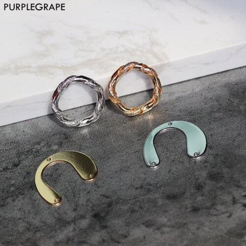 Color-proof copper irregular round multi-hanging U-shaped pendant DIY personality earrings necklace accessories material tide
