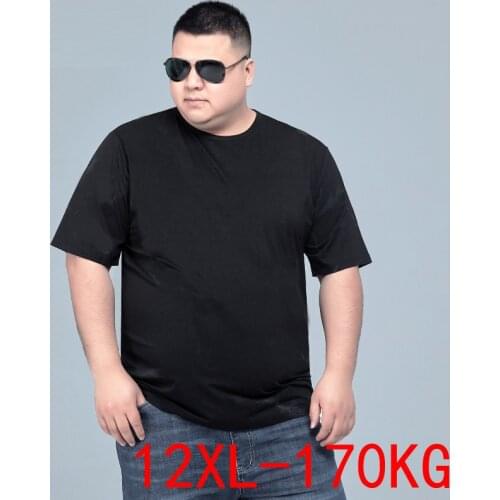 Summer Big Sale Men T-Shirt Short Sleeve Black Gray Tees Cotton Large Size big 7XL 8XL 9XL 10XL 12XL loose tshirt 50 52 54 62 68