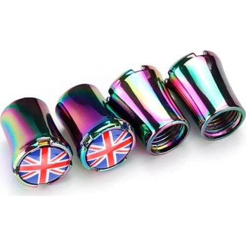 4pcs/set Car Bike Truck Motorcar Wheel Valve Caps Dust Proof United Kingdom Flag Pattern Car Accessories for Chevrolet Curze