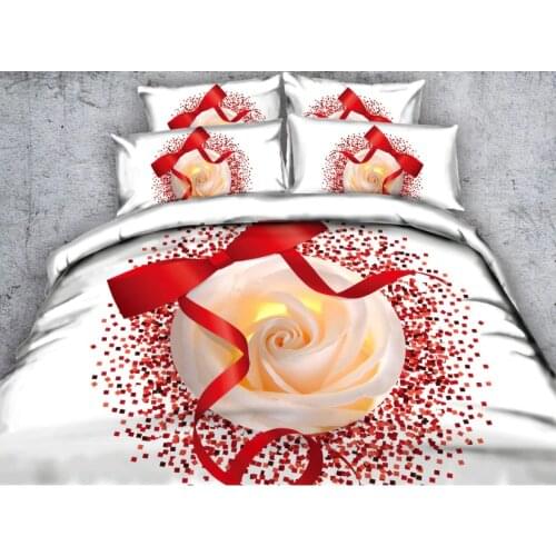 Pink Rose Bedding set Luxury Roses Flower quilt duvet cover sets bed sheet sheets linen Super King Queen size full twin 4PCS