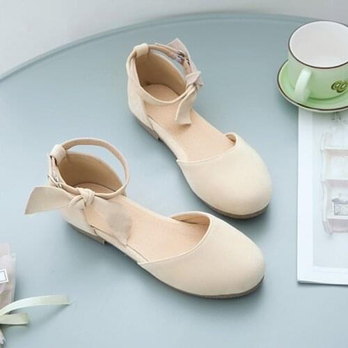 Korean Version 2020 Spring and Summer New Literature Students Bow Baotou Flat Ladies Sandals wan wan Fairy Shoes lolita shoes