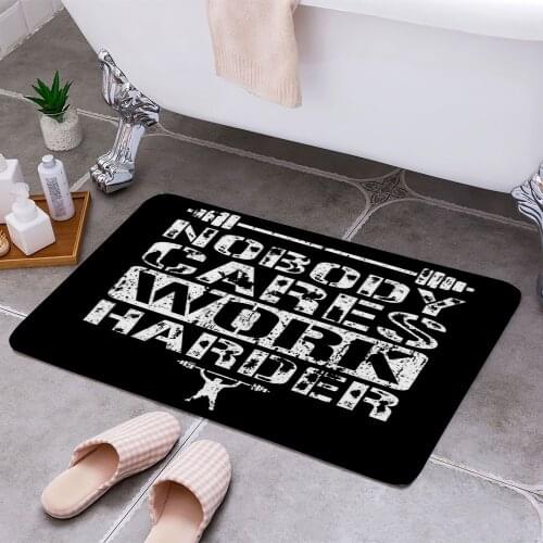 Nobody Cares Work Harder 3D Print Doormats Rectangle Non-Slip DoorMat Bedroom Kitchen Entrance Print Door rugs Dropshipping