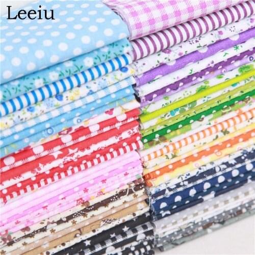 Leeiu 7pcs Cotton Fabric Floral Printed Patchwork Cloth Sewing Stitch Needlework DIY Craft Home Handmade Accessory 25x25cm