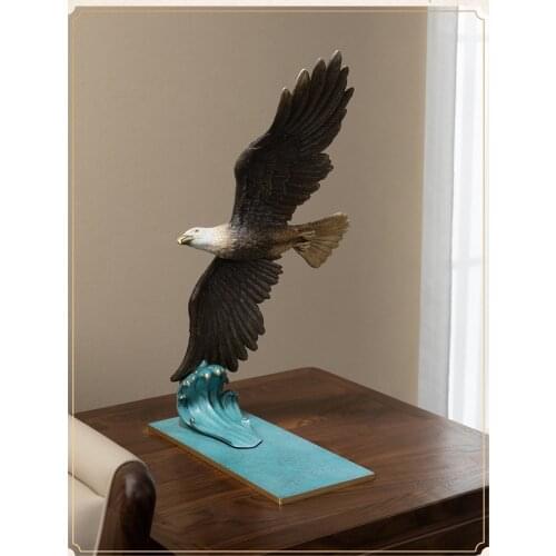 Limited edition TOP high grade Spiritual ART Bronze carving Powerful Eagle Decoration GOOD LUCK HOME Club BAR Company ornament