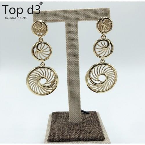 Top d3 Viennois Accessories gold Earrings African fashion lady wedding gift Female Jewelry wholesale