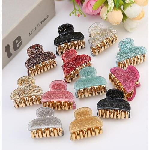 Sweet Mini Acetate Hair Claws Crab Clamps Solid Leopard Women Girls Hair Clip Claw Small Headdress Hair Styling Tool Accessories