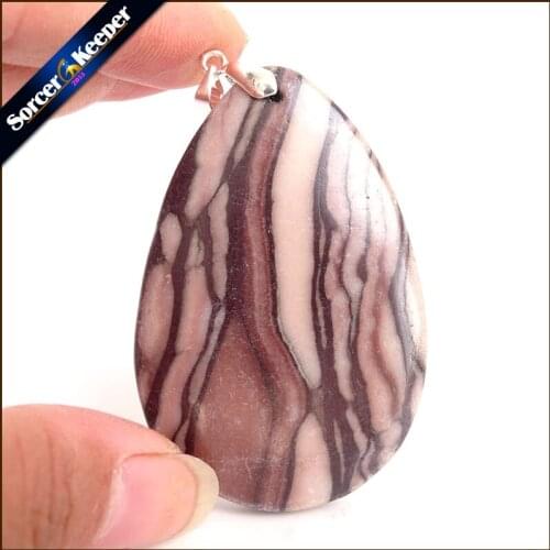 Fashion Crystal Quartz Pendant Necklace Natural Red Zebra Agates Stone Necklaces For Men Vintage Colares Femininos WS418
