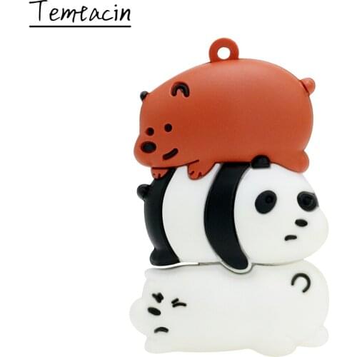 Cartoon 128GB Pen Drive Panda Pig Cat USB Flash Drive 8GB 16GB 32GB 64GB Pendrive 256GB USB Memories Cle USB Stick Memory Disk