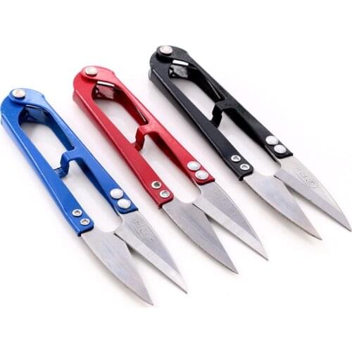 New Useful Stainless Steel Stitch U-Shape Use Scissors Cut Fishing Line Trimming Nipper Essential Cross Accessories 10.5cm