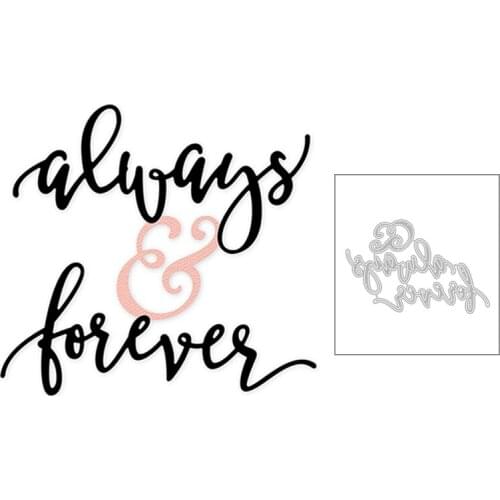 2020 New English Letter Words Always and Forever Metal Cutting Dies Cut For DIY Greeting Card Paper Scrapbooking Making No Stamp