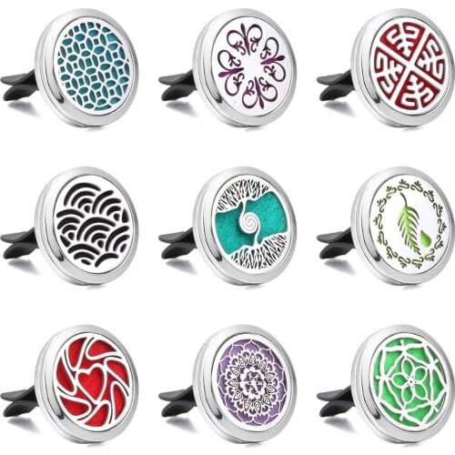 New Aromatherapy Jewelry Diffuser Tree of Life Flower Open 30mm Aroma Vent Freshener Car Perfume Diffuser Locket Pendant