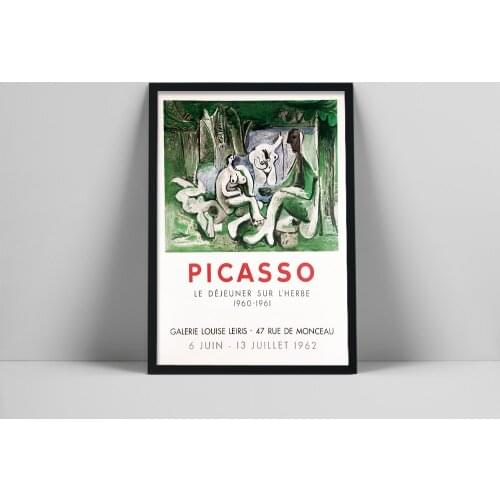 Pablo Picasso poster, Vintage art Exhibition poster Museum exhibition Art, Pablo Picasso, Art Museum print, Luncheon On The Gra