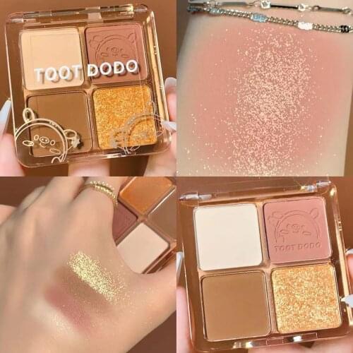 4 Color Matte Eyeshadow Palette Glitter Highlighter Shimmer Eyes Lasting Charming Makeup Cosmetic Acrylic Eye Shadows Pallete