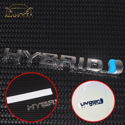 Reamocea 3D Metal Silver HYBRID Car Body Rear Trunk Lid Badge Emblem Sticker Molding For Toyota RAV4 REIZ Prius Yaris Camry
