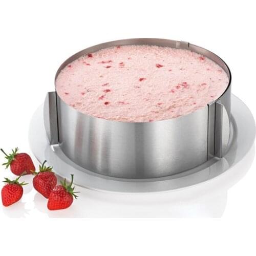 Adjustable Stainless Steel Fondant Mousse Cake Mold Cutter Round Shape Cookie Mould Meat moulds Cake Decorating Baking Tool