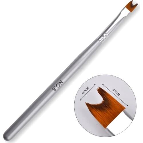 1 Pc French Manicure Nail Brush No 8 Half Moon Drawing Pen Silver Acrylic Nail Art Design Tools