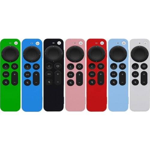 Silicone Controller Drop-proof Protective Case Compatible for A-pple TV 4K 2nd Gen Siri Remote Shockproof Anti-slip