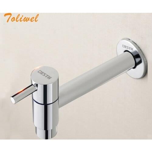 Bathroom Contemporary Leading Single Mop Pool Polished Chrome Faucet Lengthen Brass Mounting Washing Machine Tap Extra Long taps
