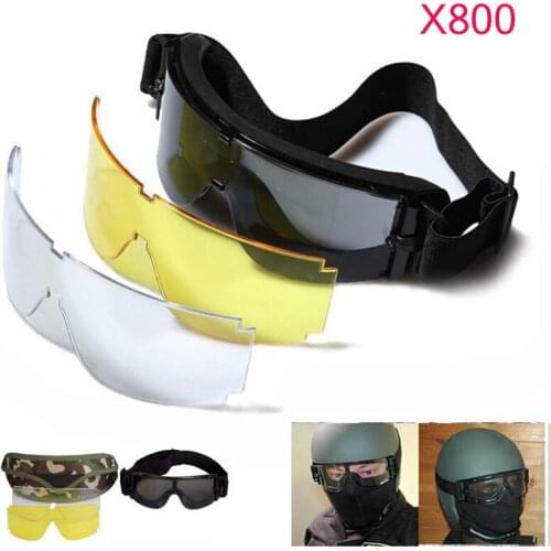 Tactical Goggles X800 Army Military Glasses Airsoft Hunting Shooting Glasses Hiking UV Protection Sport Sunglasses With 3 Lens