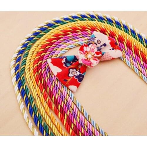 5MM Three-Strand Rope Color Gold Thread Japanese Style Fine Work Cloth Flower Hairpin DIY Accessories Kimono Decoration Line