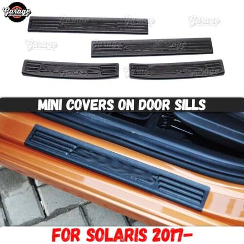 Guard covers on doors for Hyundai Solaris 2017- ABS plastic accessories protective plate of scratches car styling tuning