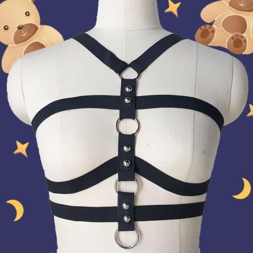 Harness Underwear Set Garter Belts Sexy Women Waist To Leg Bondage Cage Straps Bra Elastic Harness Goth Clothes