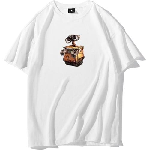 WALL·E Movie Cartoon T-shirt Ladies Korean Version of Pure Cotton Harajuku Casual Street Round Neck Print Short-sleeved Shirt
