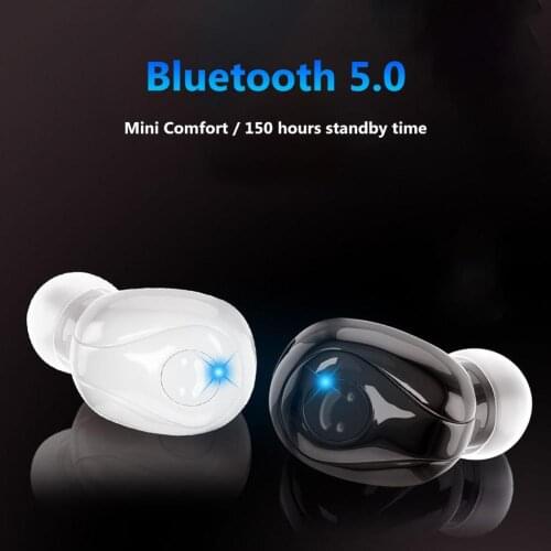 1pc Mini 5.0 Bluetooth Earphone In-ear Wireless Headphones Handsfree Stereo Sound Earbuds Sports Headset with Mic for Smartphone