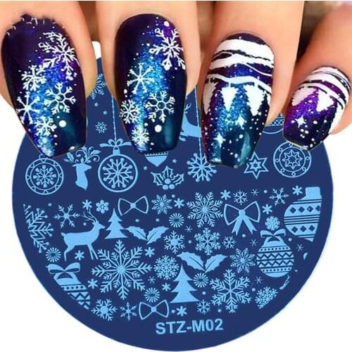 1pc Stamping Plates Nail Art Christmas Snowflakes Stencils Manicure Image Templates for Women DIY Manicure Art Templates New