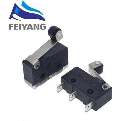 10pcs New Micro Roller Lever Arm Normally Open Close Limit Switch KW12-3 KW11-N