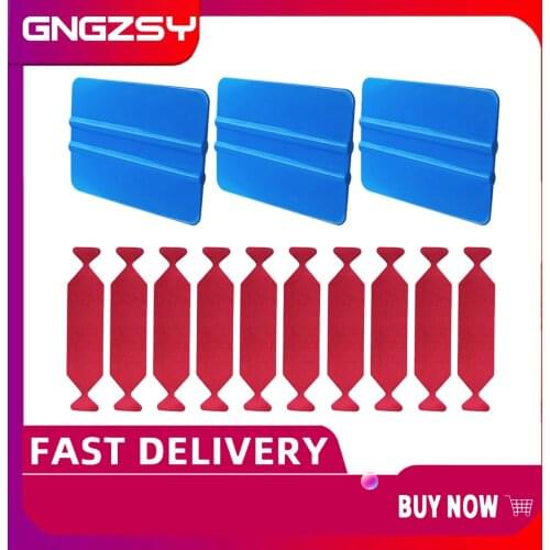 10pcs Carbon Fiber Squeegee Felt Fabric Cloth+3pcs Vinyl Car Wrap Scraper Window Tint Wrapping Car Tools House Cleaning A16 D26