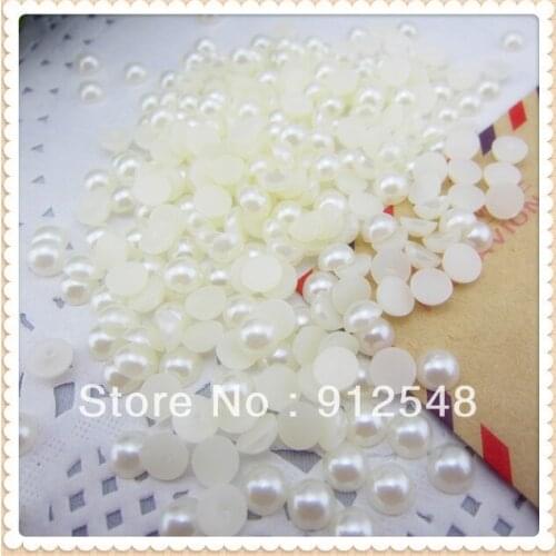 1522026 , Hot Selling (1000pcs/pack) 4mm ABS Semicircle Imitation Pearl Plastic Beads