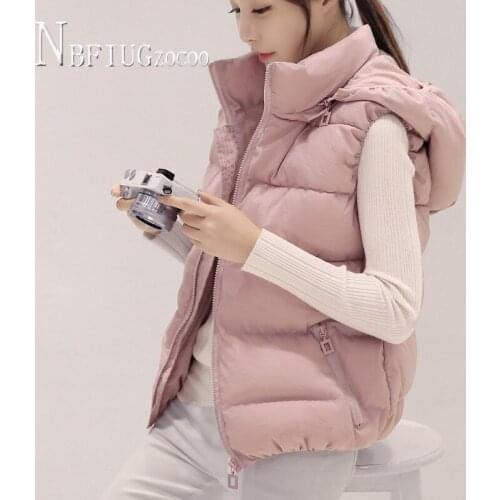 2020 Autumn Winter Warm Vests Detachable Hooded Plus Size Female Outwear
