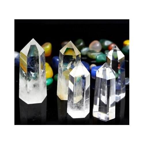 A++ Natural Clear white crystal quartz stone Point Crystal Column gem Stonehome decoration Wholesale 50mm-60mm