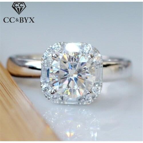CC Wedding Rings For Women Bridal Wedding Square Cubic Zirconia Ring Super Flash Engagement Anillos Mujer Drop Shipping CC2275