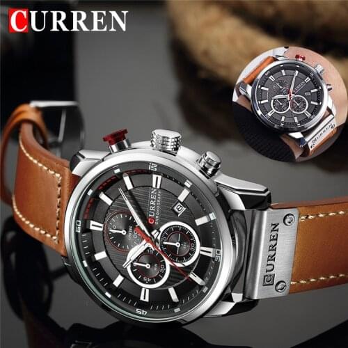 Top Brand Luxury Chronograph Quartz Watch Men Sports Watches Military Army Male Wrist Watch Clock CURREN relogio masculino 8291