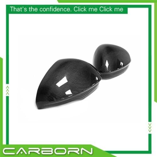 For-Alfa Romeo Stelvio SUV 2017-2019 (not QV) Add On Style Gloss Black Carbon Fiber Body Side Rear View Mirror Cover