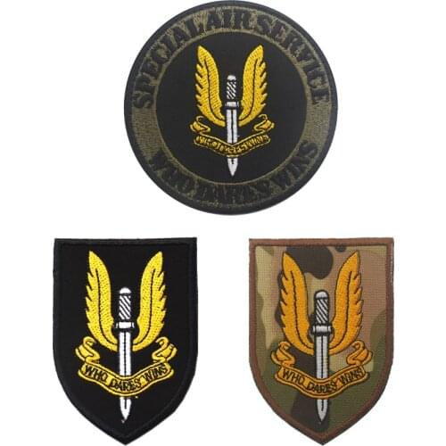 British Army SAS Special Air Service UK Forces Embroidery Patches Badges Emblem 6*8.5cm Accessory Hook and Loop Tactical