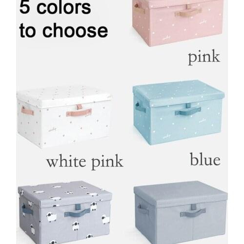 Wardrobe Storage Box Fabric Folding Clothes Quilt Storage Box Large Capacity Decorative Box with Lid Closet Organizer Box