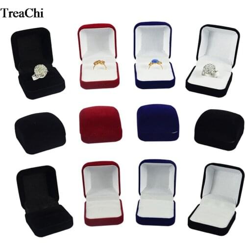 24Pcs/lot Blocked Wedding Jewelry Earring Ring Gift Box Bulk 4 Colors Ring Earrings Packing Storage Organizer Box 5*5.8*3.5 cm