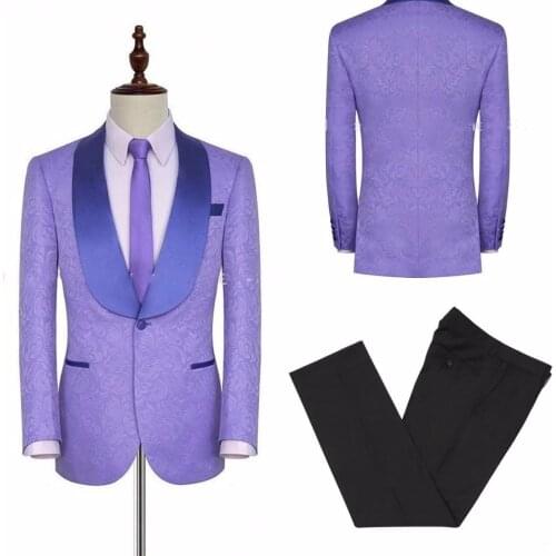 Handsome Groomsmen Shawl Lapel Groom Tuxedos Mens Wedding Dress Man Jacket Blazer Prom Dinner (Jacket+Pants+Tie) A04