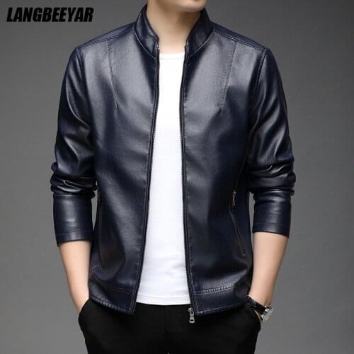 LANGBEEYAR Men's Faux Leather Jackets