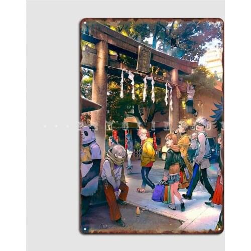 All Team Jujutsu Kaisen Metal Sign Club Bar Designing Wall Mural Mural Painting Tin Sign Posters